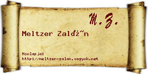 Meltzer Zalán névjegykártya